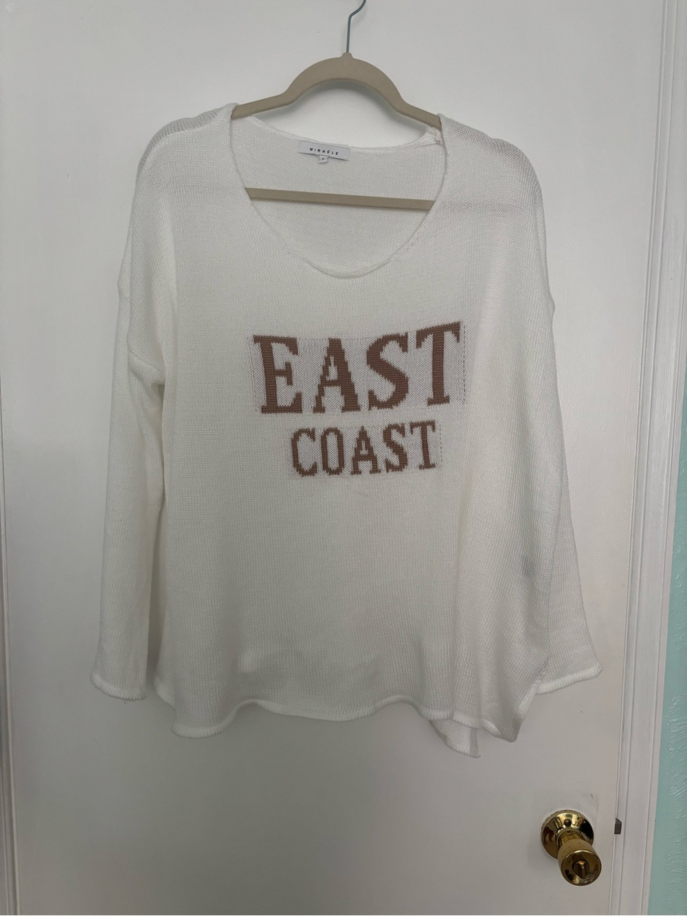 White 'East Coast' Knit Sweater L